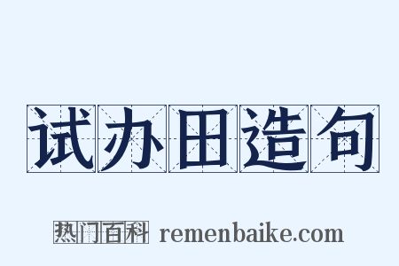 试办田造句是什么意思的图片